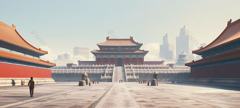 写实派画风中国著名景点故宫,插画/手绘图,插画/手绘图库,插画/手绘图下载,插画/手绘